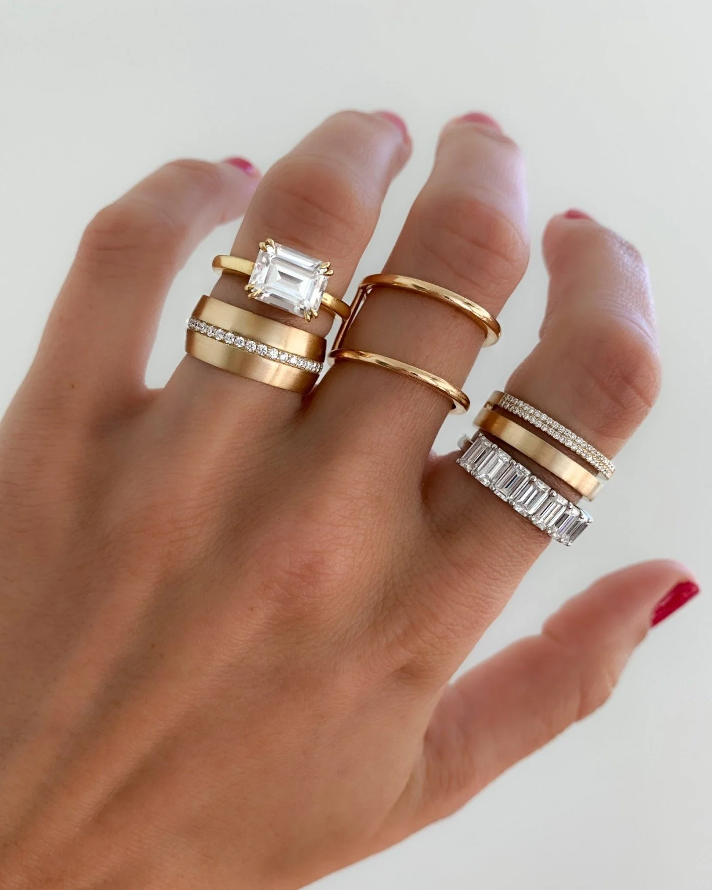 Orion Pavé Combo Wedding Band - Image 6
